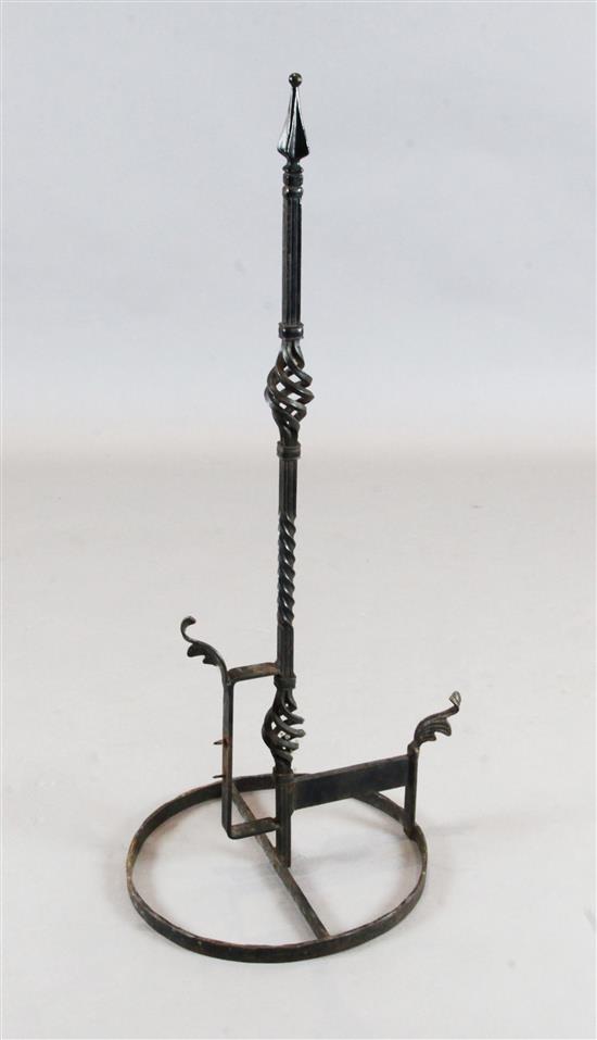 A Victorian wrought iron bootscraper, H.3ft 4in.